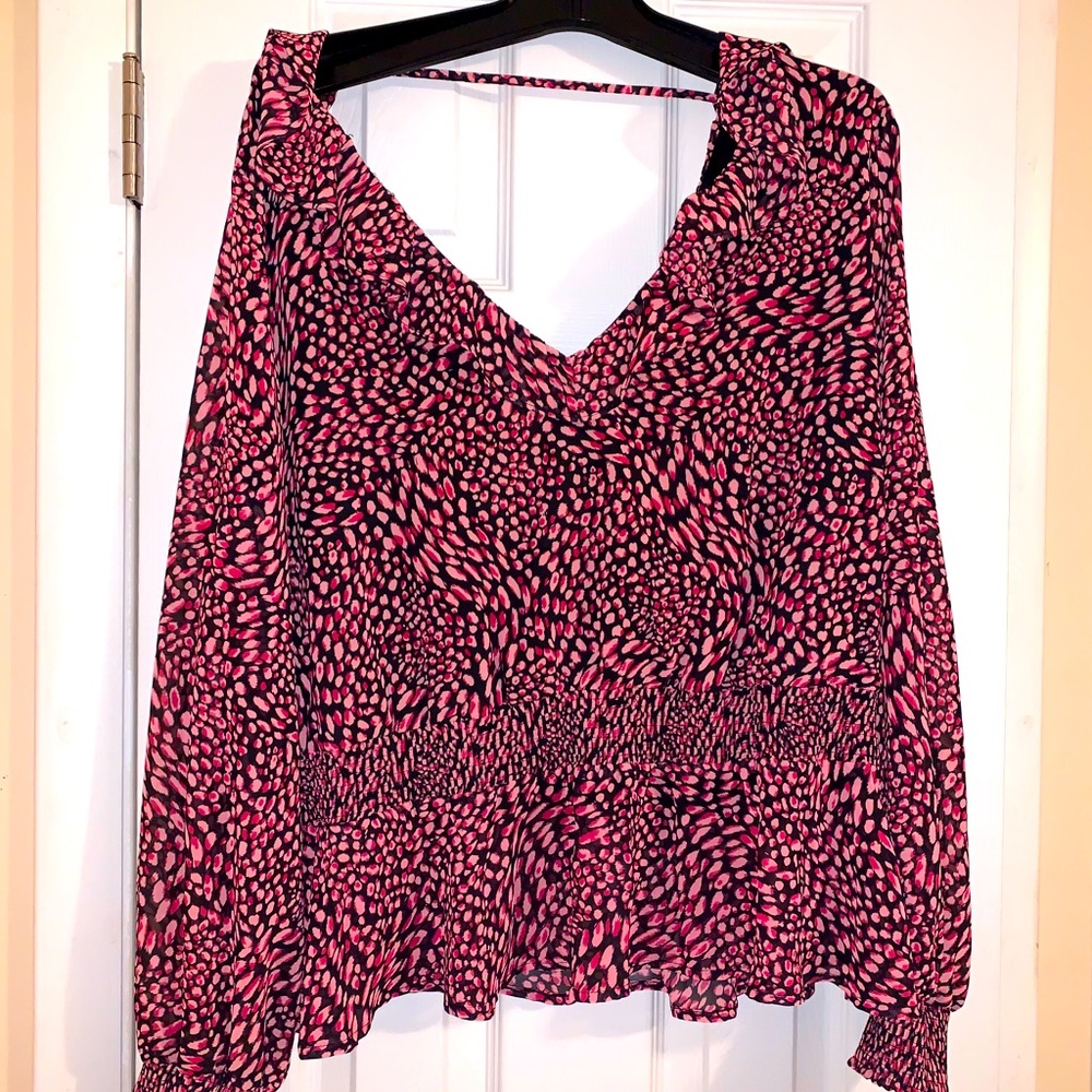 Ruffle peplum blouse